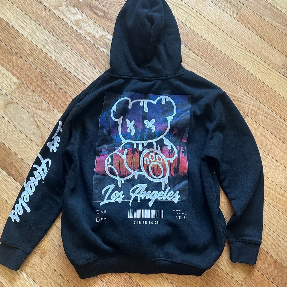 Black Graphic RGSTR Hoodie Small